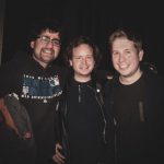 David Ittekkot, Dominik Dawidzinski, Kevin Kühnert nach einer Veranstaltung 2018
